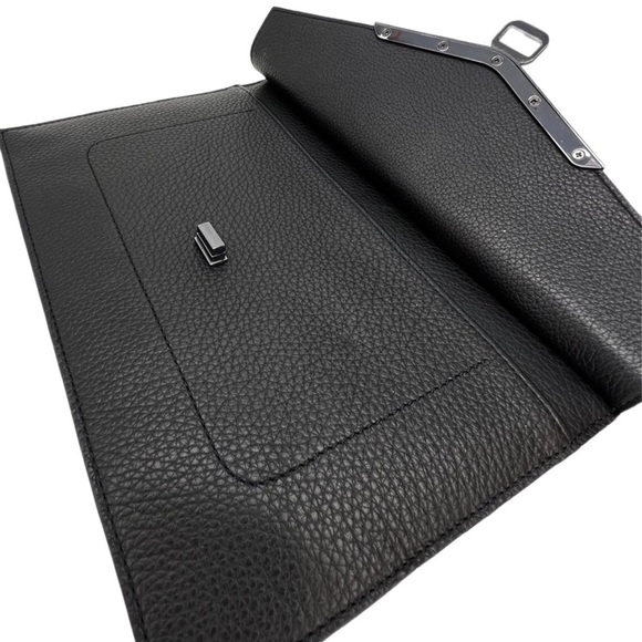 Botiker Wristlet Clutch Valentina Medium Clutch Black Leather Silver New NWT - Picture 6 of 12